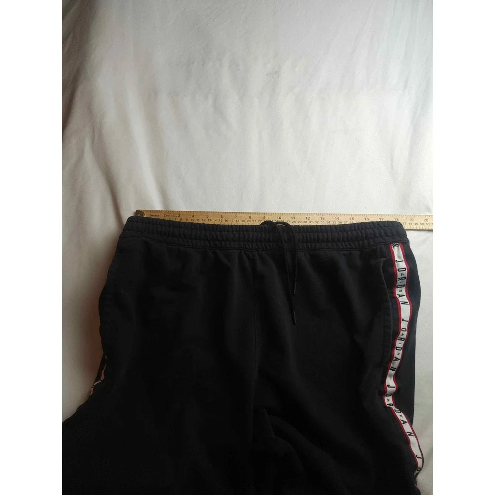 Jordan Jumpman Air Mens XL Black Fleece Basketball Shorts Tape Logo Side Stripe
